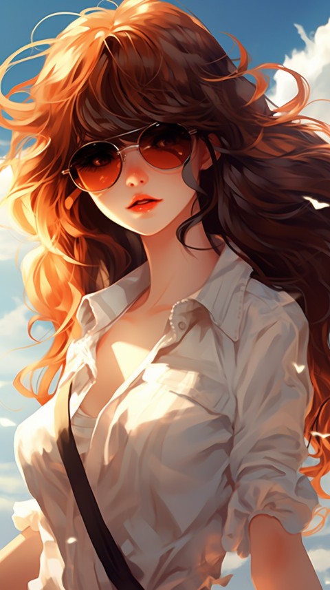 Sunglasses Anime Girl Aesthetic (117)