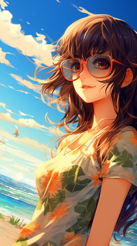 Sunglasses Anime Girl Aesthetic (136)