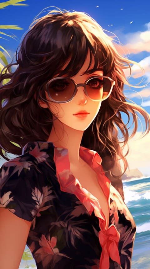 Sunglasses Anime Girl Aesthetic (152)