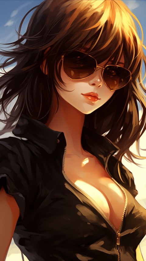Sunglasses Anime Girl Aesthetic (123)