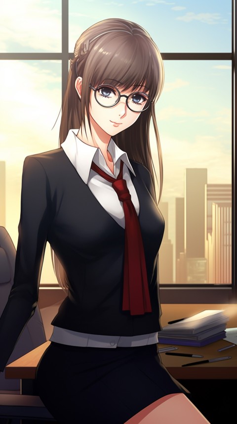 Cute Anime Office Work Girl  (1)