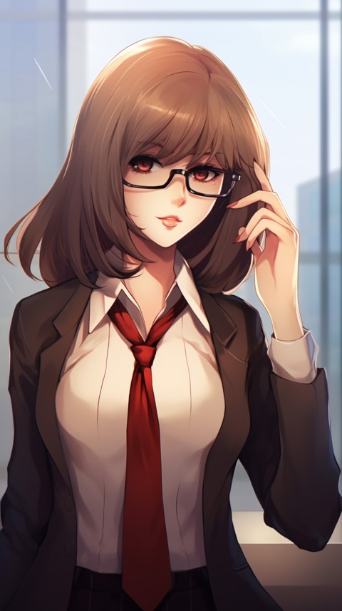 Cute Anime Office Work Girl  (6)
