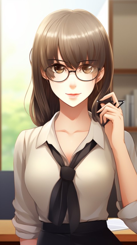 Cute Anime Office Work Girl  (37)