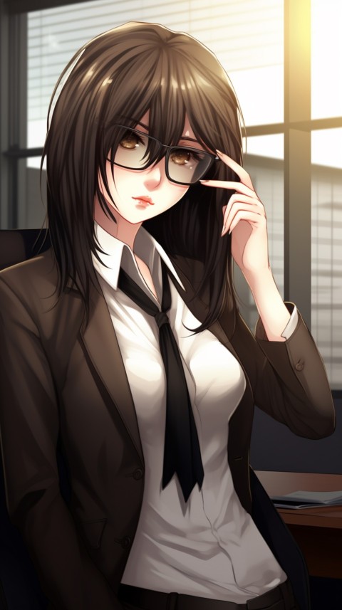 Cute Anime Office Work Girl  (28)
