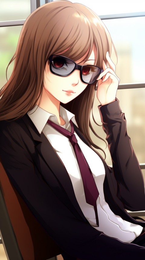 Cute Anime Office Work Girl  (21)