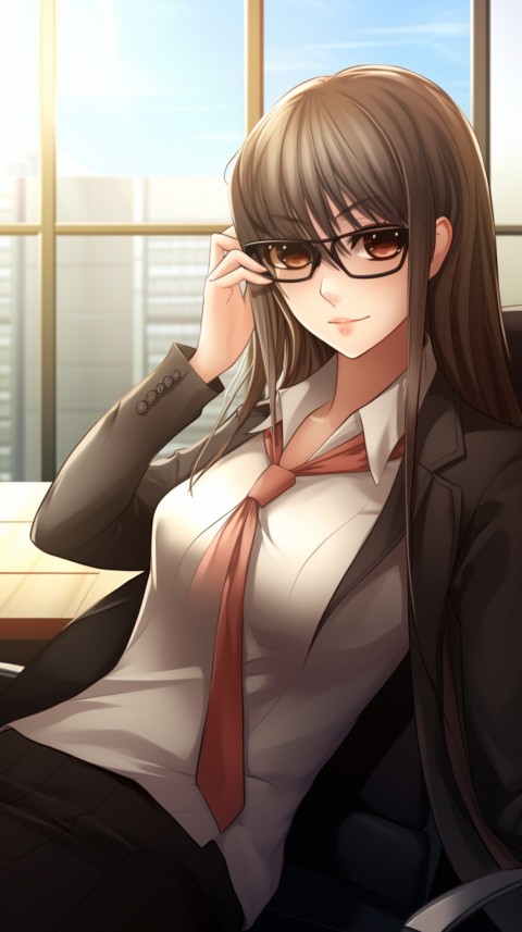 Cute Anime Office Work Girl  (22)