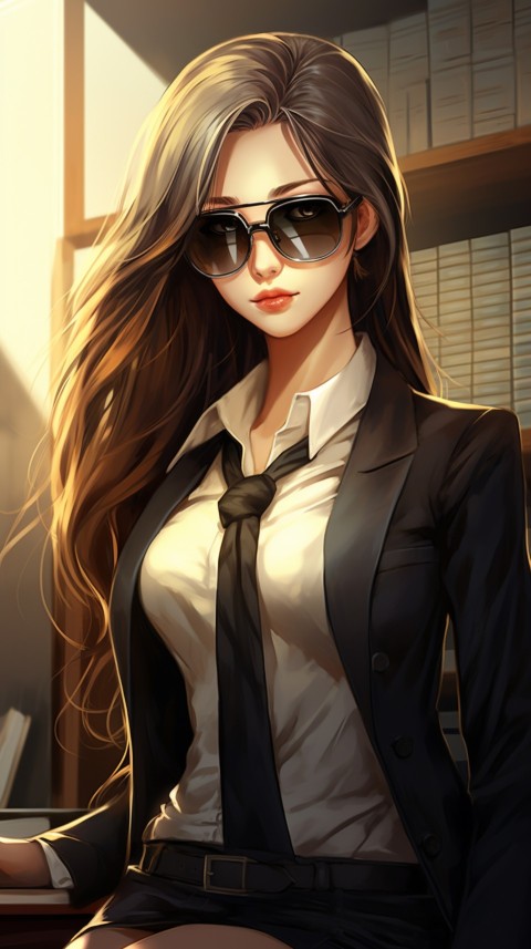 Cute Anime Office Work Girl  (29)