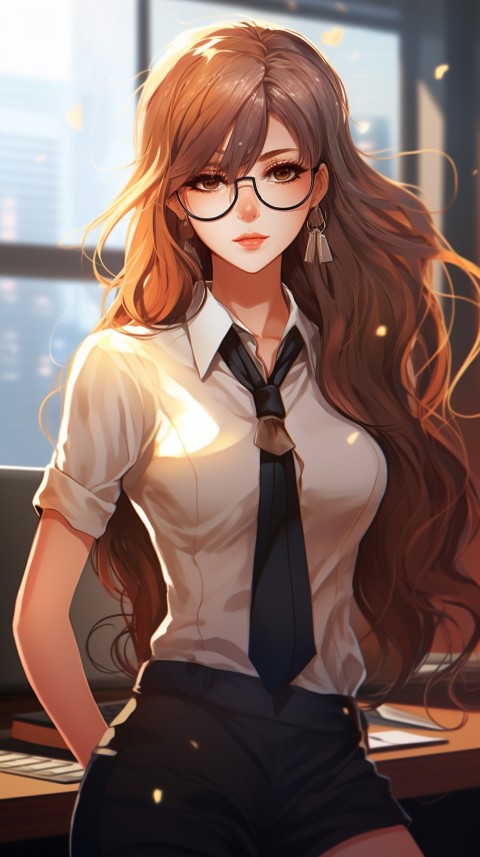 Cute Anime Office Work Girl  (54)