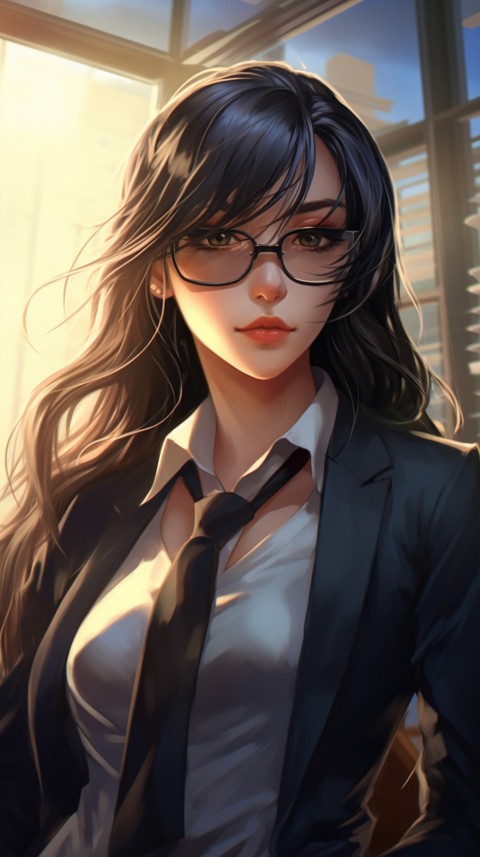 Cute Anime Office Work Girl  (30)
