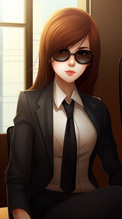Cute Anime Office Work Girl  (94)