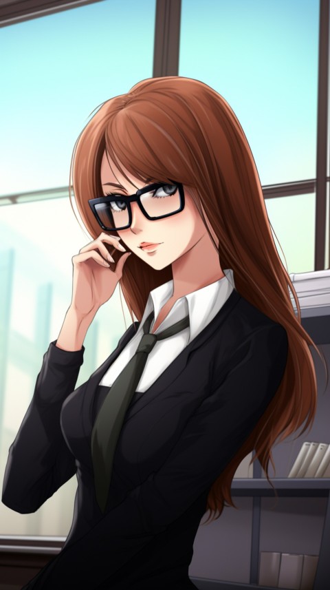 Cute Anime Office Work Girl  (98)