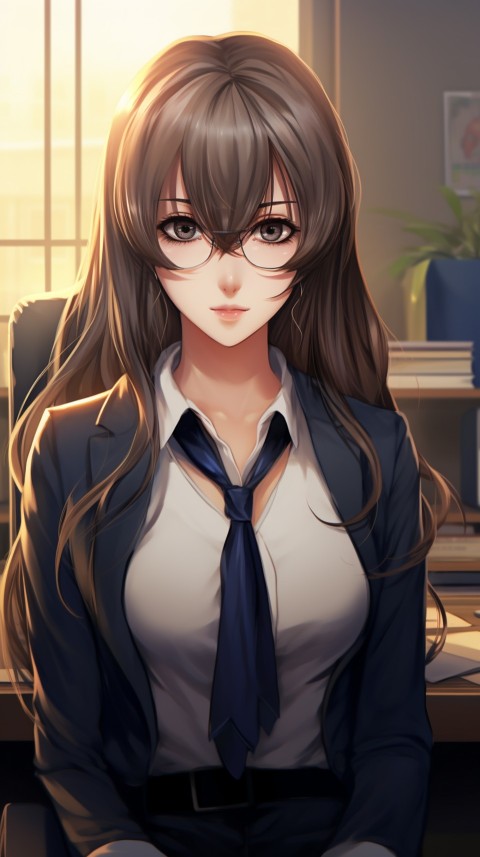 Cute Anime Office Work Girl  (84)