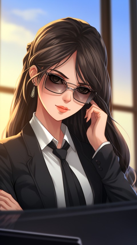 Cute Anime Office Work Girl  (150)