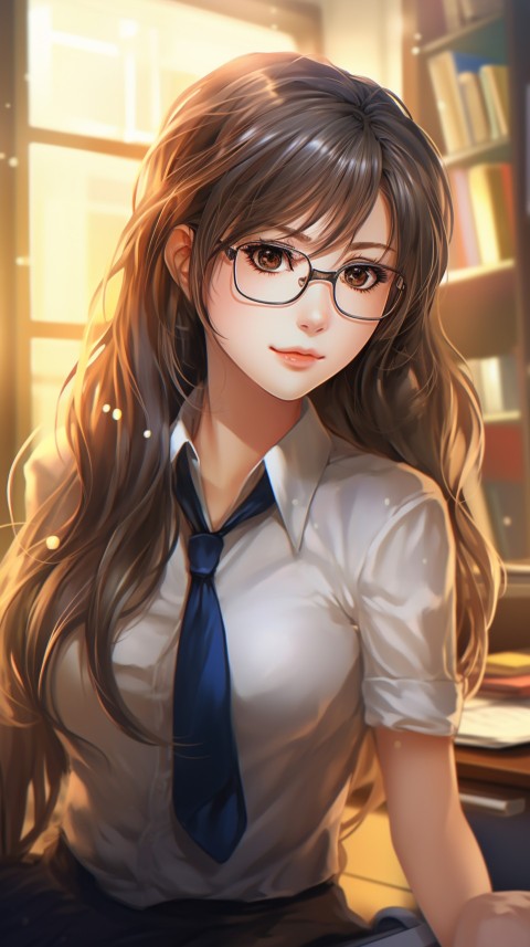 Office Work anime girl wearing sunglasses (11)