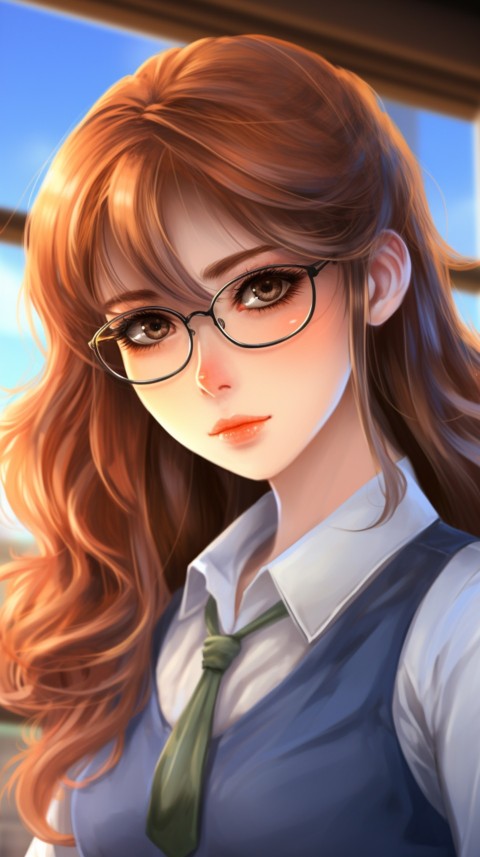 Office Work anime girl wearing sunglasses (15)