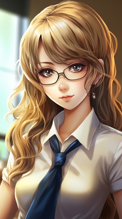 Office Work anime girl wearing sunglasses (17)