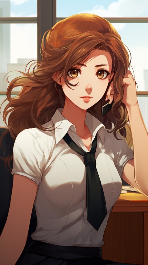 Office Work anime girl wearing sunglasses (34)