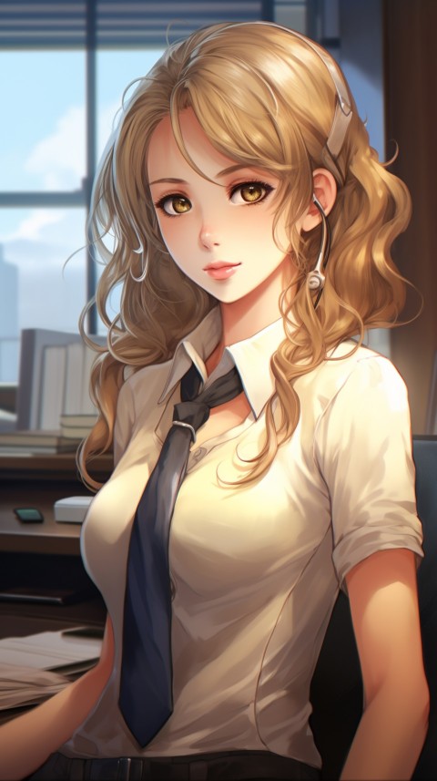 Office Work anime girl wearing sunglasses (48)