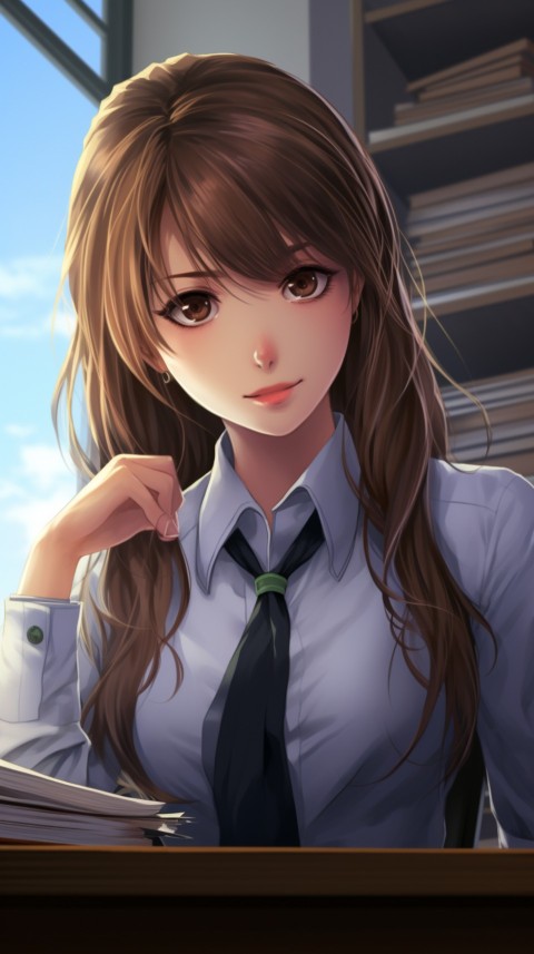Office Work anime girl wearing sunglasses (49)