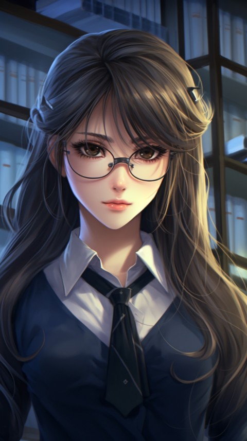 Office Work anime girl wearing sunglasses (53)