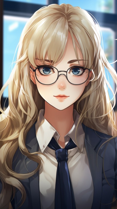 Office Work anime girl wearing sunglasses (56)