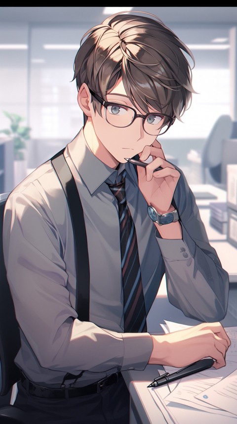 Smart Office Anime Boy Portrait (25)