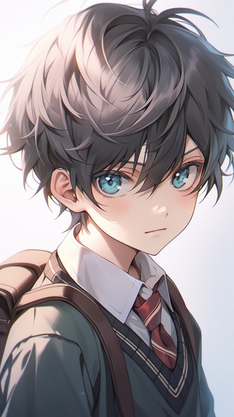 Cute School Anime Boy Aesthetic (313)