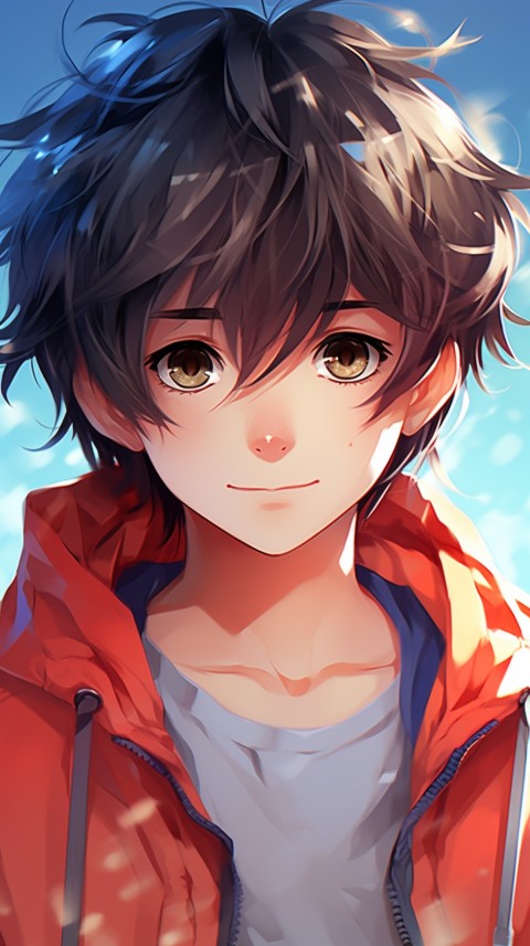 Portrait of Cute Anime Boy Aesthetic (250)