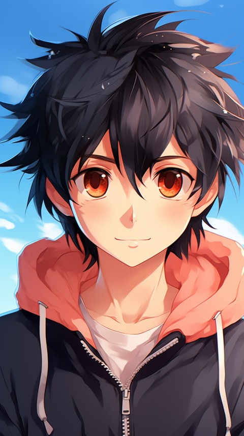 Portrait of Cute Anime Boy Aesthetic (270)