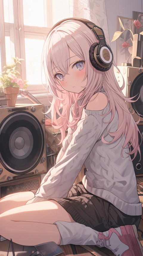 Girl Listening To Music At Home Room Aesthetic (6)