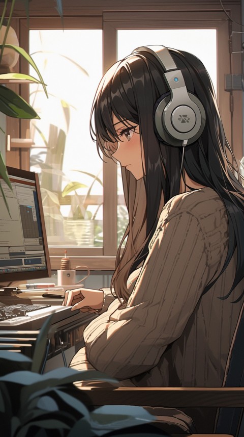 Girl Listening To Music At Home Room Aesthetic (322)