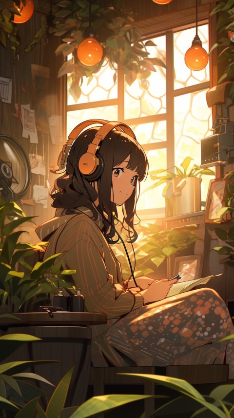 Girl Listening To Music At Home Room Aesthetic (323)
