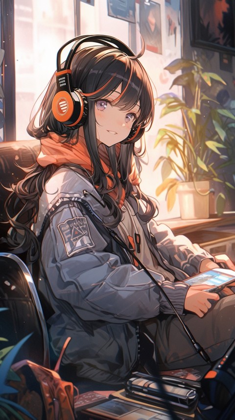 Girl Listening To Music At Home Room Aesthetic (325)