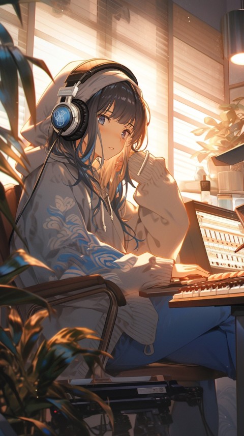 Girl Listening To Music At Home Room Aesthetic (428)