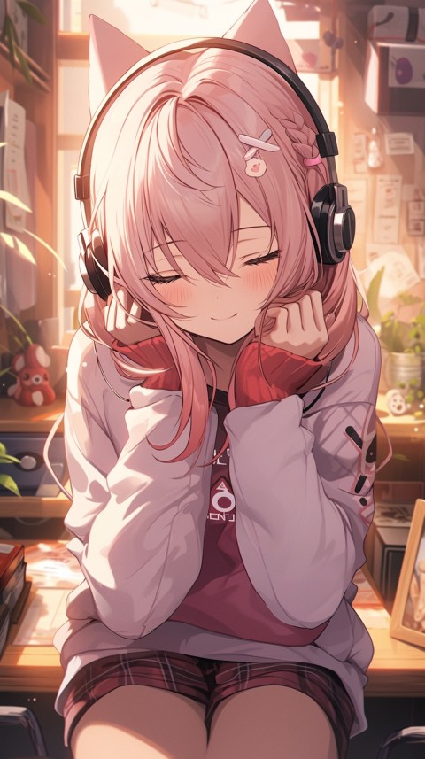 Girl Listening To Music At Home Room Aesthetic (429)