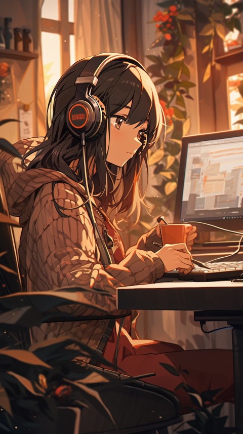 Girl Listening To Music At Home Room Aesthetic (475)
