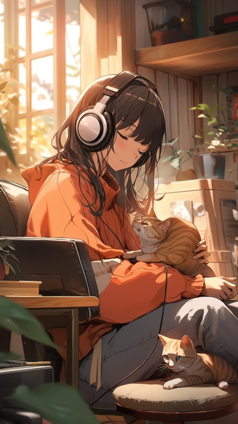 Girl Listening To Music At Home Room Aesthetic (511)