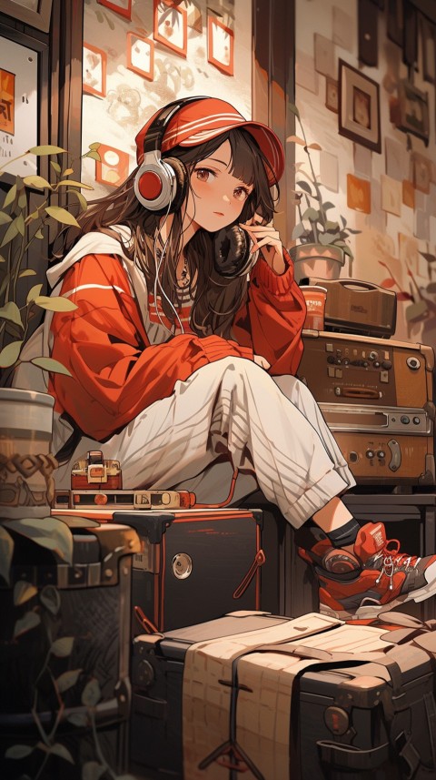 Girl Listening To Music At Home Room Aesthetic (521)