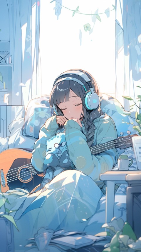 Girl Listening To Music At Home Room Aesthetic (624)