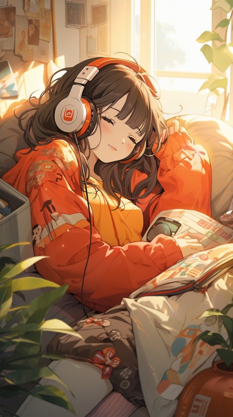 Girl Listening To Music At Home Room Aesthetic (606)