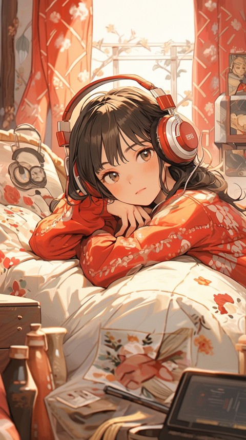 Girl Listening To Music At Home Room Aesthetic (687)
