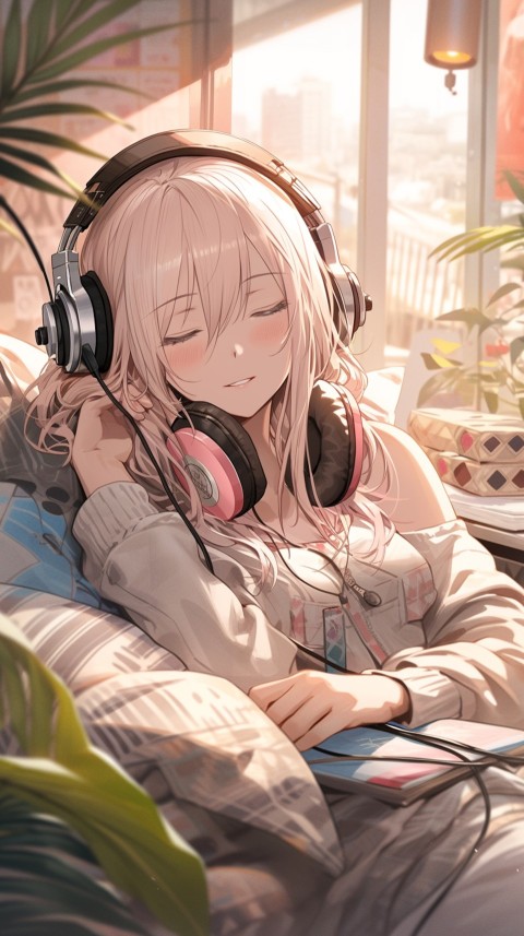 Girl Listening To Music At Home Room Aesthetic (705)