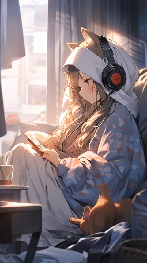Girl Listening To Music At Home Room Aesthetic (701)