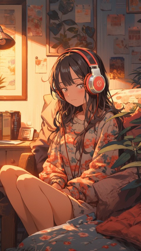 Girl Listening To Music At Home Room Aesthetic (746)