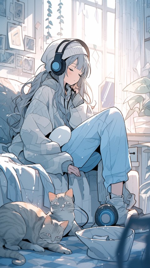 Girl Listening To Music At Home Room Aesthetic (729)