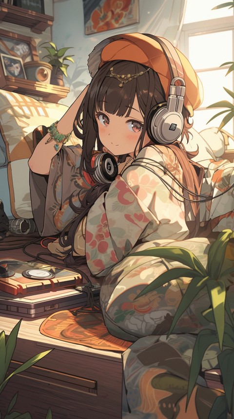 Girl Listening To Music At Home Room Aesthetic (712)