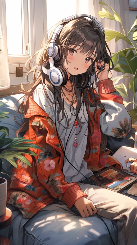 Girl Listening To Music At Home Room Aesthetic (709)