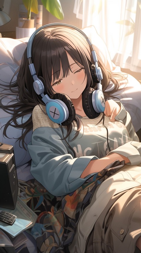 Girl Listening To Music At Home Room Aesthetic (757)