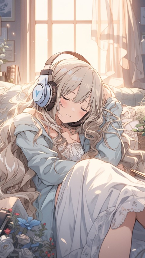Girl Listening To Music At Home Room Aesthetic (761)