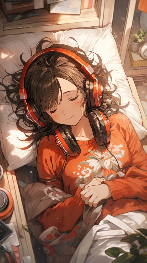 Girl Listening To Music At Home Room Aesthetic (754)